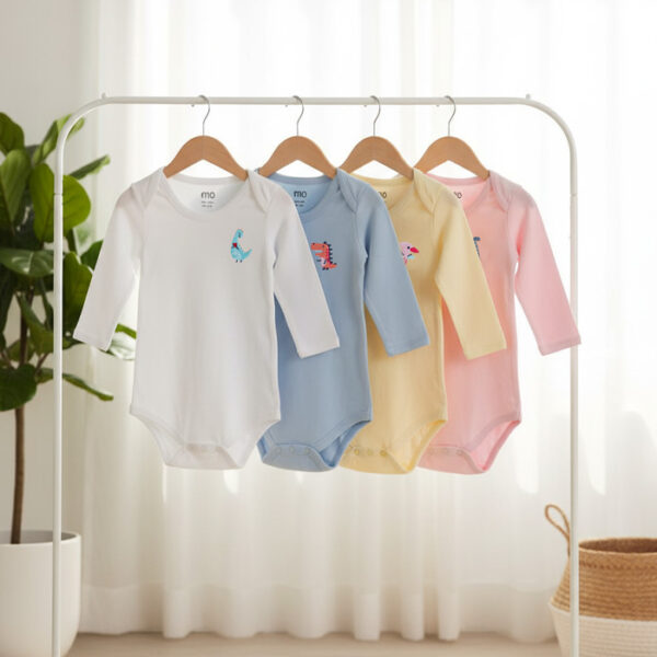 bodysuit embroidered long sleeve pack of 2 - MOkids baby bodysuits Egypt