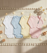 bodysuit embroidered long sleeve pack of 3 - MOkids baby bodysuits Egypt