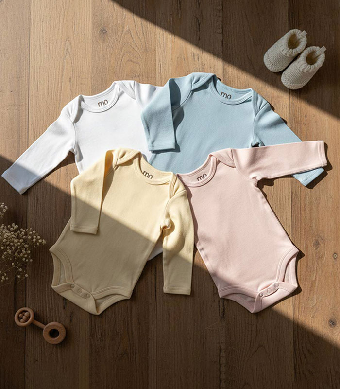 bodysuit long sleeve pack of 3 - MOkids long sleeve baby bodysuits Egypt
