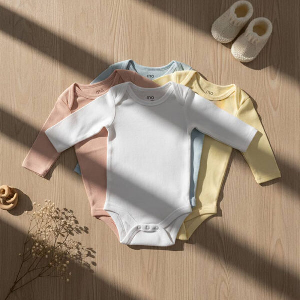 bodysuit long sleeve pack of 2 - MOkids long sleeve baby bodysuits Egypt