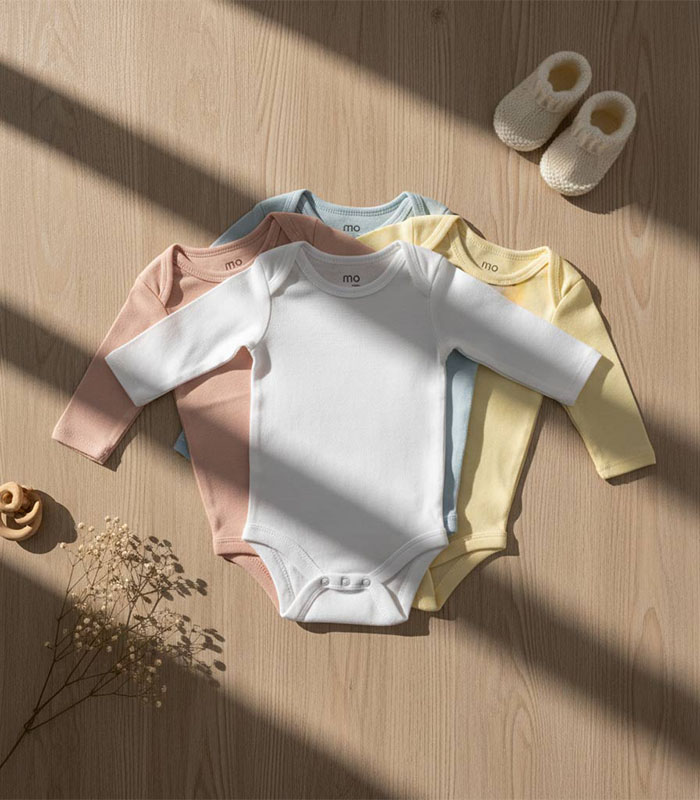 bodysuit long sleeve pack of 2 - MOkids long sleeve baby bodysuits Egypt