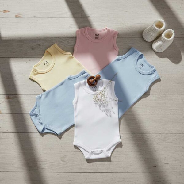 bodysuit sleeveless pack of 3 - MOkids baby bodysuits Egypt
